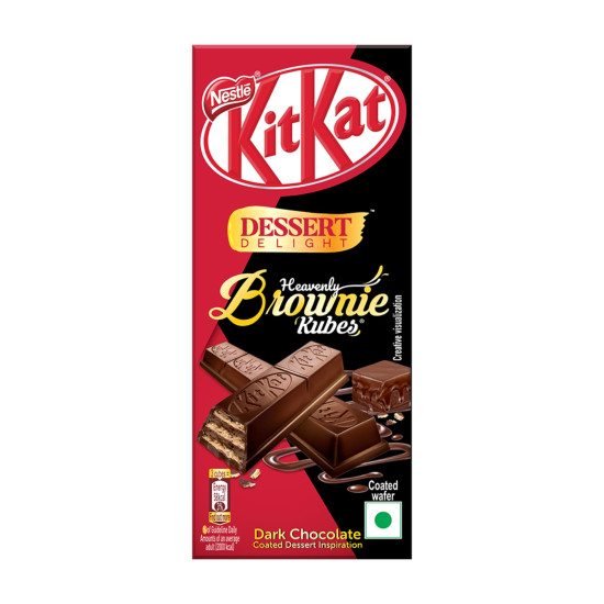 KIT KAT Nestle Dessert Delight, Heavenly Brownie Kubes Wafer Coated With Dark Chocolate Tablets 50 G Pack Of 12 Units , 600 Gram