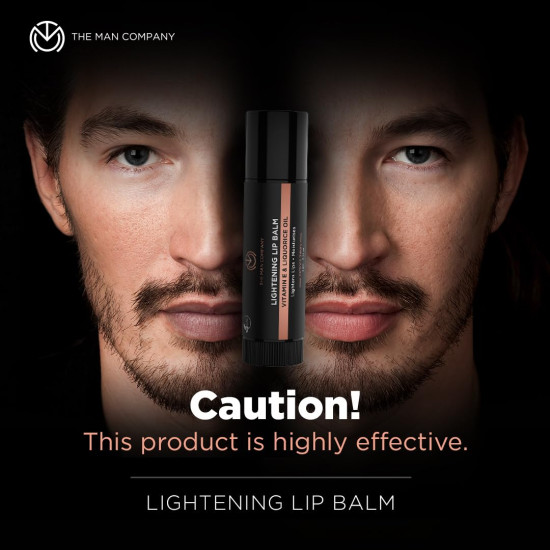 The Man Company Lip Balm for Dry, Chapped and Dark Lips - 4gm | Moisturizes, Nourishes & Soften Lips with the power of Vitamin E, Coconut & Olive Oil