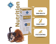 PET360 Omega 3+6 Concentrated Salmon Fish Oil for Dogs & Cats with Vitamins & Minerals | Shinier Coat, Itch & Allergy Control | Improves Skin & Hair Health | Nutritional Supplement for Pets - 200 ml