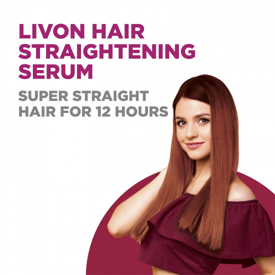 Livon Serum for Women for All Hair Types, For Frizz-free, Smooth & Glossy Hair, 100 ml and Livon Hair Straightening Serum for Straighter Hair Upto 12 Hours & 5X Less Breakage, 100 ml