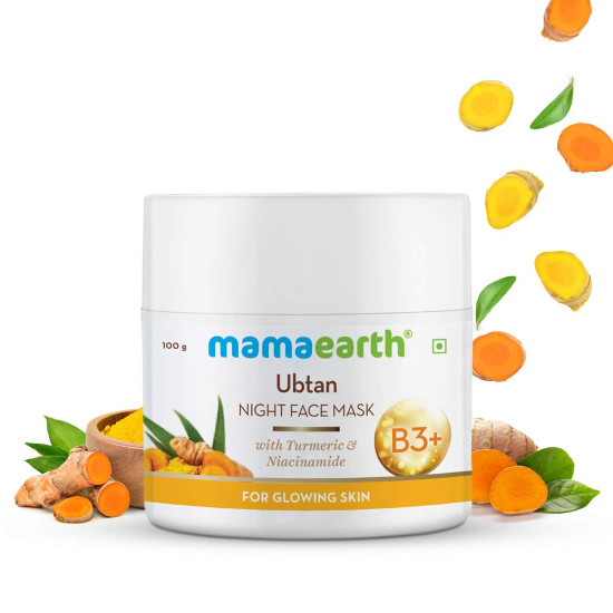 Mamaearth Ubtan Night Sleep Face Mask, Night Cream Gel with Turmeric & Niacinamide for Glowing Skin – 100 g