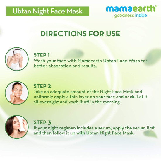 Mamaearth Ubtan Night Sleep Face Mask, Night Cream Gel with Turmeric & Niacinamide for Glowing Skin – 100 g