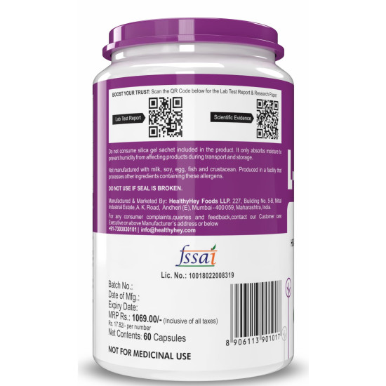 HealthyHey Nutrition L-Leucine 60 Capsules