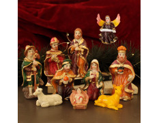 TIED RIBBONS Christmas Nativity Crib Set Baby Jesus for Home Decoration- Christmas Gifts for Family Friends - (Resin, Multicolor, 10 Piece) - Christmas Decorations Items for Home - Xmas Crib Statue