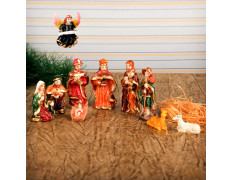 TIED RIBBONS Christmas Nativity Crib Set Baby Jesus for Home Decoration- Christmas Gifts for Family Friends - (Resin, Multicolor, 10 Piece) - Christmas Decorations Items for Home - Xmas Crib Statue