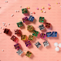 TIED RIBBONS Christmas Tree Decoration Items Small Gift Box Pack of 24 Hanging Ornaments Props Accessories Xmas Decor - Christmas Decorations Items for Home