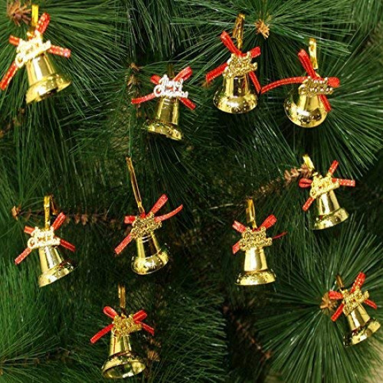 TIED RIBBONS Set of 24 Christmas Tree Decoration Mini Golden Bells Ornaments Props Accessories Small Xmas Tree Decor - Christmas Decorations Items for Home