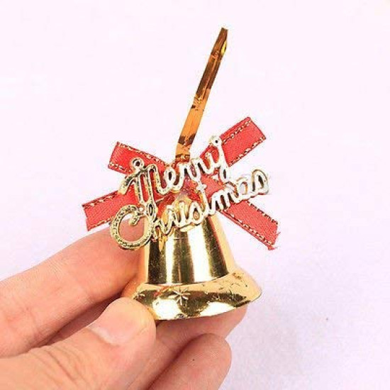 TIED RIBBONS Set of 24 Christmas Tree Decoration Mini Golden Bells Ornaments Props Accessories Small Xmas Tree Decor - Christmas Decorations Items for Home