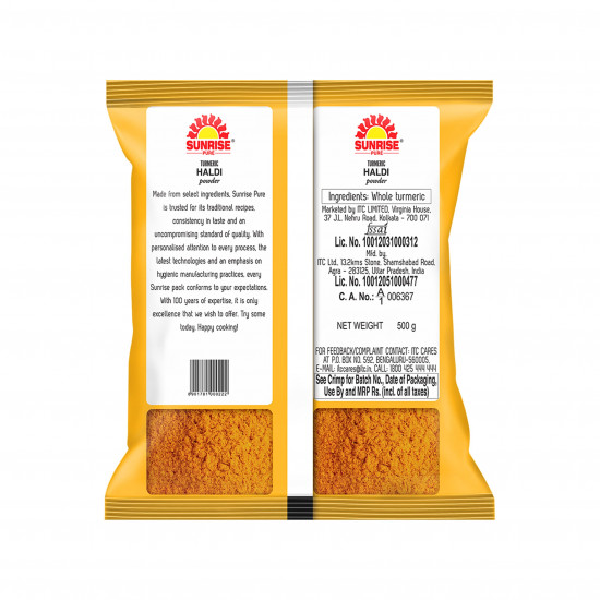 Sunrise Pure, Turmeric Powder - 500 grams (Pouch)