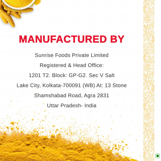 Sunrise Pure, Turmeric Powder - 500 grams (Pouch)