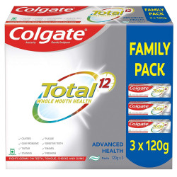 Colgate Total Whole Mouth Health, Antibacterial Toothpaste, 360gm (Advanced Health, Saver Pack), Multicolour Oral Care