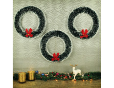 TIED RIBBONS Set of 3 Christmas Wreaths for Decoration Front Door Tree Wall Hanging Ornaments Artificial Pine Garland Xmas Decor - Christmas Decorations Items for Home