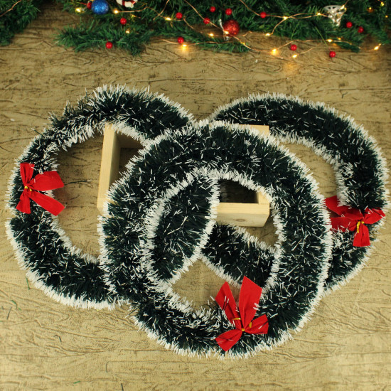 TIED RIBBONS Set of 3 Christmas Wreaths for Decoration Front Door Tree Wall Hanging Ornaments Artificial Pine Garland Xmas Decor - Christmas Decorations Items for Home