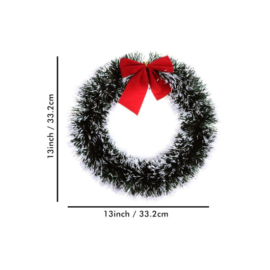 TIED RIBBONS Set of 3 Christmas Wreaths for Decoration Front Door Tree Wall Hanging Ornaments Artificial Pine Garland Xmas Decor - Christmas Decorations Items for Home