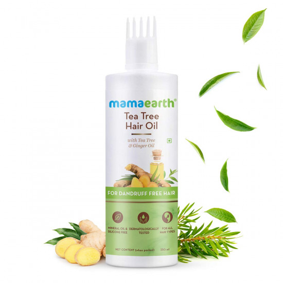 Mamaearth Tea Tree Anti Dandruff Hair Oil with Tea tree oil & Ginger for Dandruff-Free Hair - 250ml