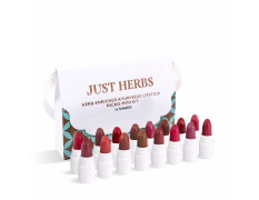 Just Herbs Ayurvedic Creamy Matte Micro Mini Lipstick Kit Lip Hydrating & Moisturizing, Lipsticks for Women Suitable All Indian Tones (Pack of 16)