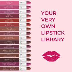 Just Herbs Ayurvedic Creamy Matte Micro Mini Lipstick Kit Lip Hydrating & Moisturizing, Lipsticks for Women Suitable All Indian Tones (Pack of 16)