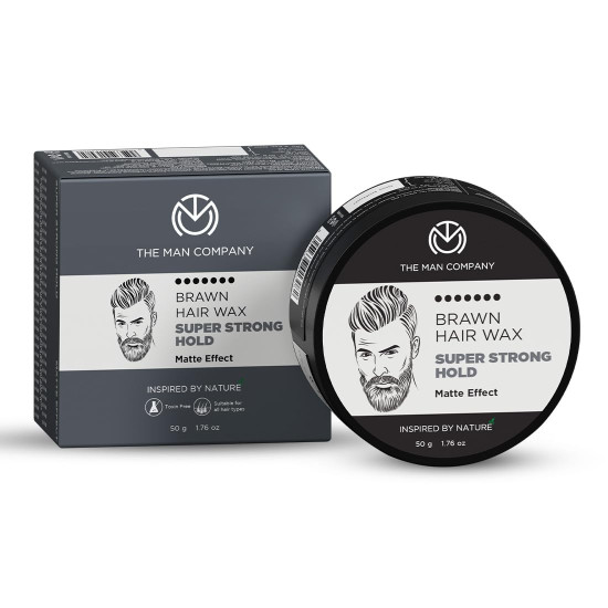 The Man Company Brawn Extra Stronghold Hair Wax for Man | Stylish Pomade Matte Finish | Hair Volumizer | Non - Sticky - 50gm The Man Company Brawn Extra Stronghold Hair Wax for Man | Stylish Pomade Matte Finish | Hair Volumizer | Non - Sticky - 50gm