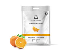 The Man Company Vitamin C Sheet Mask with Hyaluronic Acid & Lemon | Boosts Collagen, Brightening | Improves Skin Tone, Deep Cleanses & Removes Excess Oil - 25ml