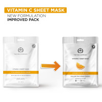 The Man Company Vitamin C Sheet Mask with Hyaluronic Acid & Lemon | Boosts Collagen, Brightening | Improves Skin Tone, Deep Cleanses & Removes Excess Oil - 25ml