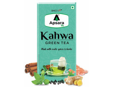 APSARA Detoxifying Kahwa Green Tea - 10 Tea Bags, Spiced Kashmiri Detoxifying Kahwa Green Tea, Natural Body Cleanse & Immunity Booster, Blended with Rock Salt, Tulsi, Cardamom, Cinnamon, Black Pepper, Ashwagandha Tea