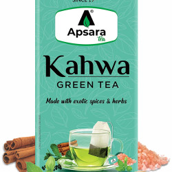 APSARA Detoxifying Kahwa Green Tea - 10 Tea Bags, Spiced Kashmiri Detoxifying Kahwa Green Tea, Natural Body Cleanse & Immunity Booster, Blended with Rock Salt, Tulsi, Cardamom, Cinnamon, Black Pepper, Ashwagandha Tea