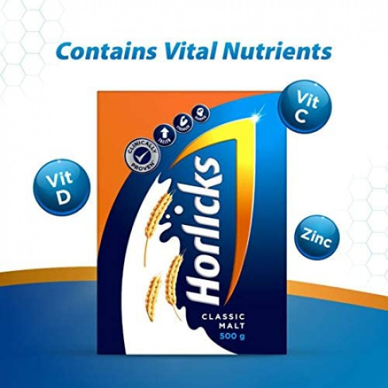 Horlicks Health & Nutrition drink - 500 g Refill pack (Classic Malt)