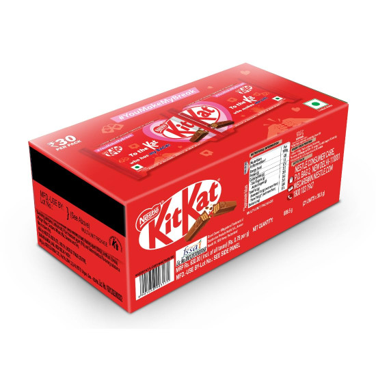 KitKat Love Break, 4 Finger, Chocolate Coated Wafer, Pack Of 21 Units x 38.5 G Each, 808.5 G