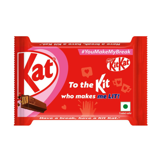 KitKat Love Break, 4 Finger, Chocolate Coated Wafer, Pack Of 21 Units x 38.5 G Each, 808.5 G