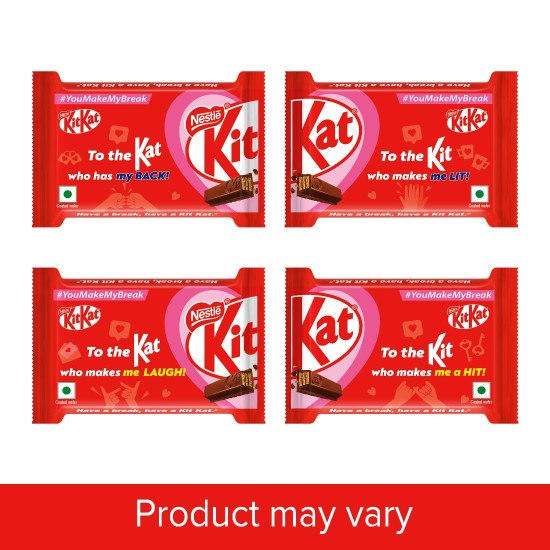 KitKat Love Break, 4 Finger, Chocolate Coated Wafer, Pack Of 21 Units x 38.5 G Each, 808.5 G