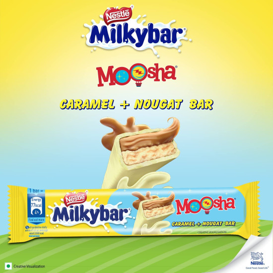 Nestle Milkybar Moosha Caramel + Nougat Bar- 18 gram Each Pack of 48 Units