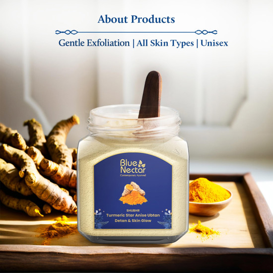 Blue Nectar Turmeric Ubtan Face Pack Powder | Tan Removal Face Pack for Glowing Skin for Women & Men | Multani Mitti with Ayurvedic Herbs for Skin Brightening (9 Herbs, 115 g) Blue Nectar Turmeric Ubtan Face Pack Powder | Tan Removal Face Pack for Glowing Skin for Women & Men | Multani Mitti with Ayurvedic Herbs for Skin Brightening (9 Herbs, 115 g)