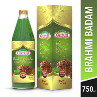 Jai Guruji Brahmi Badam Dry Fruit Syrup Sharbat, Instant Refreshing Drink For Summer (Mix With Milk Only) 750Ml - Instant