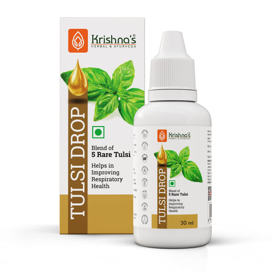 Krishna's Tulsi Drops 30 ml of 5 Rare Tulsi Drop for Natural Immunity Boosting | Nimbu Tulsi, Daulal Tulsi, No Preservatives | Tulsi Drops for immunity | Panch Tulsi Drop Krishna's Tulsi Drops 30 ml of 5 Rare Tulsi Drop for Natural Immunity Boosting | Nimbu Tulsi, Daulal Tulsi, No Preservatives | Tulsi Drops for immunity | Panch Tulsi Drop