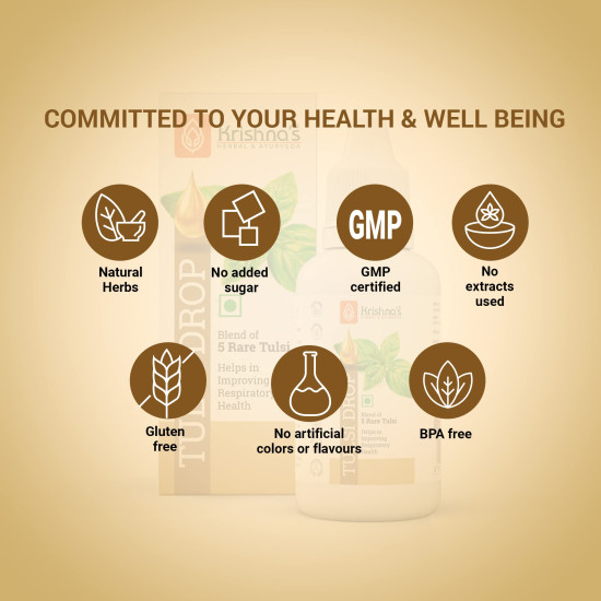 Krishna's Tulsi Drops 30 ml of 5 Rare Tulsi Drop for Natural Immunity Boosting | Nimbu Tulsi, Daulal Tulsi, No Preservatives | Tulsi Drops for immunity | Panch Tulsi Drop Krishna's Tulsi Drops 30 ml of 5 Rare Tulsi Drop for Natural Immunity Boosting | Nimbu Tulsi, Daulal Tulsi, No Preservatives | Tulsi Drops for immunity | Panch Tulsi Drop