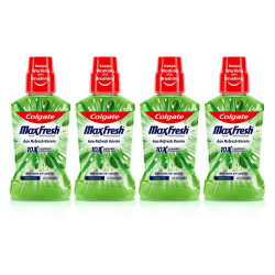 Colgate Maxfresh Plax Antibacterial Mouthwash, 99% Germ Removal, 24/7 Fresh Breath - 1000ml (Pack of 250ml X4), (Fresh Tea)