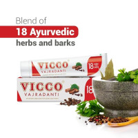 Vicco Vajradanti Ayurvedic Paste, Regular Flavour, 18 Essential Herbs and Barks, Prevents Bad Breath, For Strong and Healthy Teeth, 200 gms, (Pack of 2) Vicco Vajradanti Ayurvedic Paste, Regular Flavour, 18 Essential Herbs and Barks, Prevents Bad Breath, For Strong and Healthy Teeth, 200 gms, (Pack of 2)