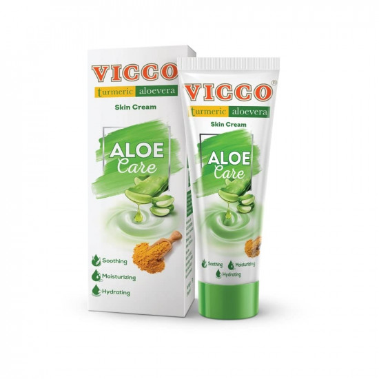 Vicco Turmeric Aloe Vera Skin Cream, Moisturizer for Oily Skin, Pure Aloe Vera & Turmeric Extracts, Ayurvedic, Vegan & Cruelty-Free, Pack of 4 (30 gm)