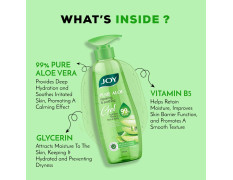 Joy Pure Aloe Vera Gel for Face & Body (300ml) with Natural Moisturisers & Pro Vitamin B5 | 99% Pure Aloe Gel for Hydrating Dry & Damaged Skin | Non Sticky & Quick Absorbing