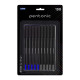 Pentonic 0.7mm Ball Point Pen Blister Pack | Black Body | Black & Blue Ink | Set of 10 Pens