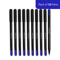 Pentonic 0.7mm Ball Point Pen Blister Pack | Black Body | Blue Ink | Set of 10 Pens