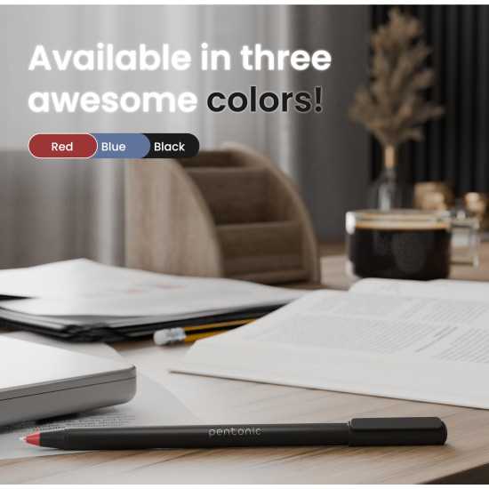 Pentonic 0.7mm Ball Point Pen Blister Pack | Black Body | Blue Ink | Set of 10 Pens