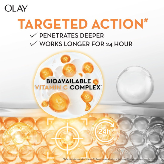 Olay Vitamin C Face Serum with Niacinamide l Even Glow & Smooth Texture l Normal, Oily, Dry & Combination Skin l Parabens & Sulphate-free l 30ml