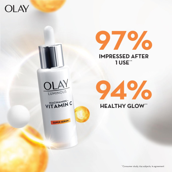 Olay Vitamin C Face Serum with Niacinamide l Even Glow & Smooth Texture l Normal, Oily, Dry & Combination Skin l Parabens & Sulphate-free l 30ml