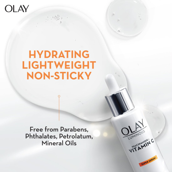 Olay Vitamin C Face Serum with Niacinamide l Even Glow & Smooth Texture l Normal, Oily, Dry & Combination Skin l Parabens & Sulphate-free l 30ml