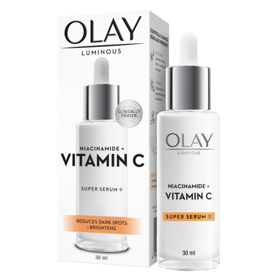 Olay Vitamin C Face Serum with Niacinamide l Even Glow & Smooth Texture l Normal, Oily, Dry & Combination Skin l Parabens & Sulphate-free l 30ml