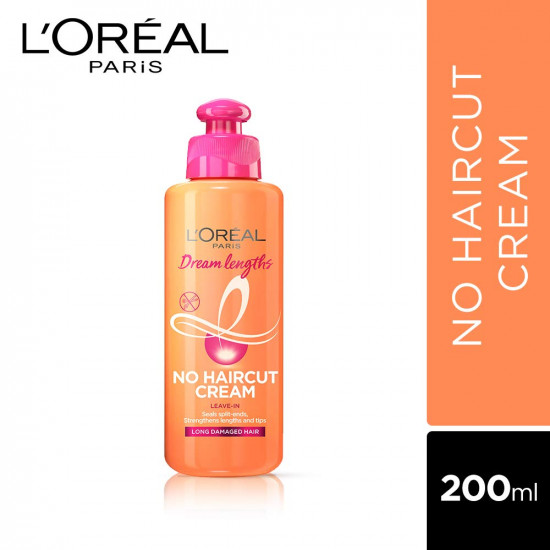 L'Oreal Paris Leave-In Conditioner, Repairs, Protects & Smooths, For Long and Lifeless Hair, Dream Lengths No Haircut Cream, 200ml