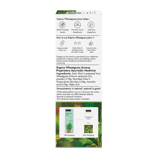 Kapiva Aloe Vera Juice + Wheatgrass Juice | Ayurvedic Combo for Better Digestion, General Wellness, and Skin Care (1L+1L)