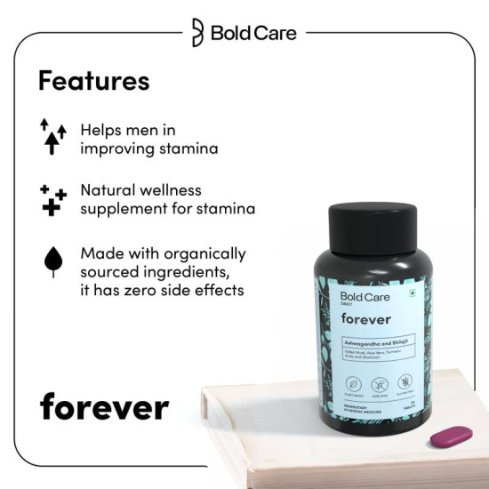 Bold Care Forever Ashwagandha & Shilajit 120 Capsules | Boosts Stamina for Men | Supplements For Men | Zero Side Effects