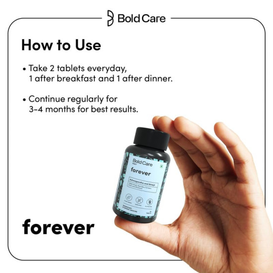 Bold Care Forever Ashwagandha & Shilajit 120 Capsules | Boosts Stamina for Men | Supplements For Men | Zero Side Effects